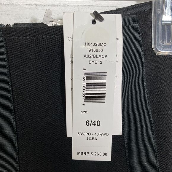 NWT Philippe Adec Black A Line Skirt Ribbon Accents Sz 6 - Picture 2 of 5